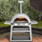 BAKAJI Forno Per Pizza a Legna Modello Napoli In Acciaio Inossidabile Per Esterno Giardino o Terrazza Con Pietra In Cordierite Design Moderno Con Copertura Inclusa e Cassetto Cenere