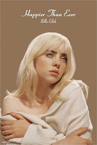 BUY ART FOR LESS Offiziell lizenziertes Billie Eilish Happier than Ever Kunstposter, 61 x 91 cm, dekorativer Druck, Posterpapier, fertig zum Einrahmen
