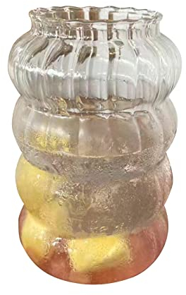 MLWSKERTY Vaso de vidrio a rayas simple para beber, material de vidrio, vasos de bebidas de vidrio, accesorio para beber de cocina, vasos de agua de vidrio