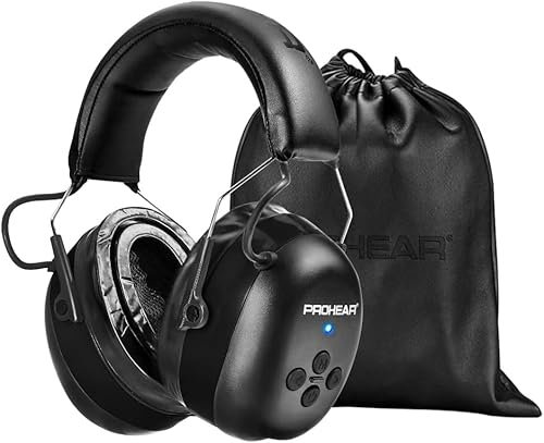 PROHEAR 037 Wireless Bluetooth Ear Defenders, Rechargeable Hands-Free Calling Headset, Safety Earmuffs for Lawn Mowing, Hearing Protector for Woodworking, Ideal for Carpenter, Gardener