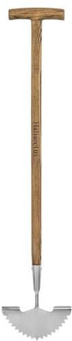 Haliaeetus Manual Edger, 39.3'' Garden Edger with Serrated Edge for Easily Hacking Through Dirt and Weed, Hand Edger with T-Grip Offer Comfort and Control, Stainless Steel Lawn Edger Tool for Sidewalk