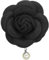 Camellia Blumenbroschen, Vintage Stoffblumenbroschen mit künstlichen Perlen, elegante florale Anstecknadeln für Damen, Hut, Kleid, Hemd, Krawatte, Corsage, Lila (Black)