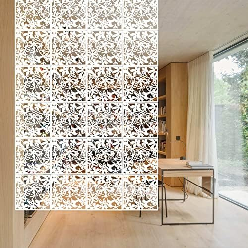 Dhouse Pack of 24 PCS Room Dividers Hanging Screen Room Divider Room Divider Privacy Screen DIY White Panels Curtain for Hanging for Home Hotel Office Bar Decoration 40 x 40 x 0.8 cm