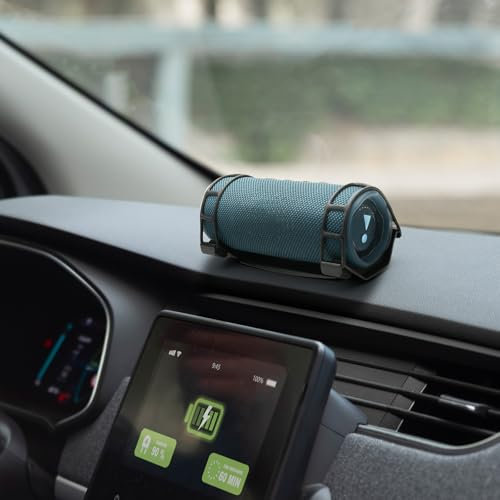 POSKART Support de haut-parleur de voiture compatible avec JBL Flip 7/Flip 6/Flip 5/Flip 4/Tuner 2/Bushnell Wingman Golf, support de haut-parleur adhésif en métal pour voiture et camion