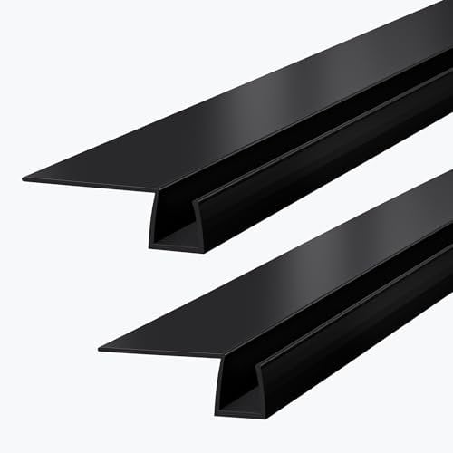 Mai & Mai Duschdichtung Duschlippe | Duschtürdichtung 8mm Glasstärke | Ersatzdichtung Duschtür Duschwand gerade | Länge: 185cm Schwarz Seiten Dichtung