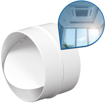 kör4u Verbinder mit Rückschlagklappe weiß 150 mm - Lüftungsrohr-Verbinder für Belüftungssysteme, Geräuschreduzierend und Effizient