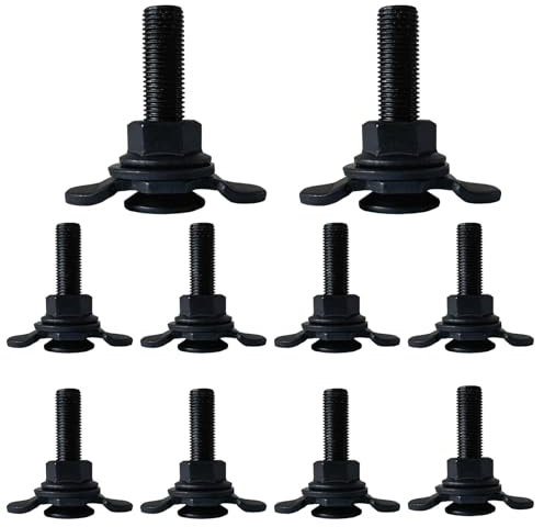 Unifizz Lot de 10 raccords filetés à double goujon en L utilisés avec les rails de rail en L pour camion ou remorque