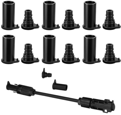 6 Paar Solar-Stecker,Mc4-Stecker,Stäubli MC4 Steckverbinder für Solarmodul Anschlusskappe,Steckerkappe für Solarmodul Staubschutz und Wasserdicht Deckel,Solarstecker Taubschutzkappe Obere Abdeckung