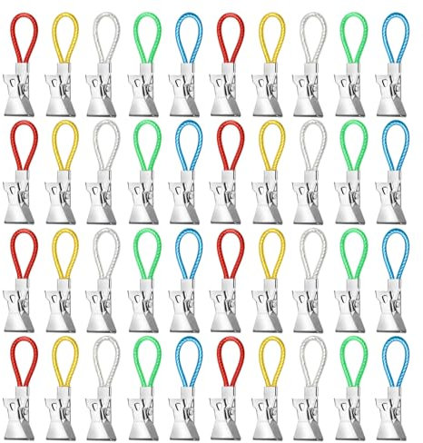 30 Stück Handtuchklammern, Aufhänger für Handtücher, Handtuchclips, 5 Farben Handtuchklammer, Handtuch Clips für Bad Kücher Wohnmobil