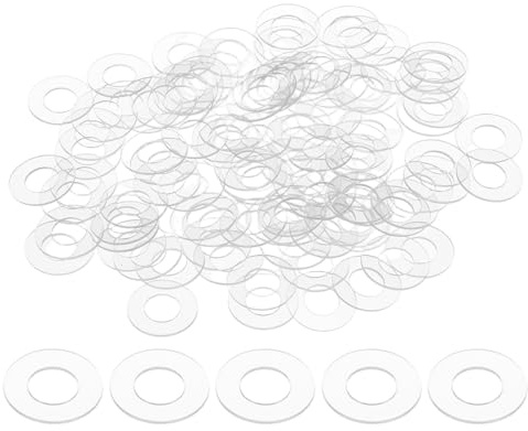 M METERXITY 100-Pack M10 PVC Flat Washers 10mm ID 20mm OD 1mm Thick | Clear, Plain, Plastic, Washer Grommets, Sealing Spacer Gasket Ring, for Door Handle/Automotive/Bathroom Hardware Replacement