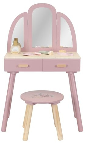 Little Dutch 2513 Holz Kinderschminktisch - rosa