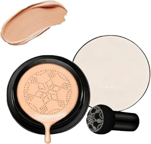 2026 New Foundation Cushion, Mushroom Head Air Cushion Cc Cream, CC Cream Foundation Make Up Concealer for Face, Moisturizing Long-Lasting, Even Skin Tone for All Skin Types (Brunet Brown)