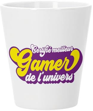Blumentopf aus Keramik mit Ablaufloch – zertifiziert für beste Gamer das Universum, Videospiele, Gamer, Retro, Gaming PC – kleiner Topf für Kakteen und fettige Pflanzen, Höhe 10 cm, Dekoration für den