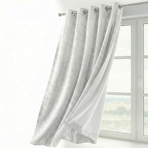BEAUTEX Samtvorhang Ösen Weiß 140x280 cm Velvet Verdunkelung | Weicher Velvet-Samt, blickdicht, lichtmindernd, pflegeleicht, viele Farben und Größen