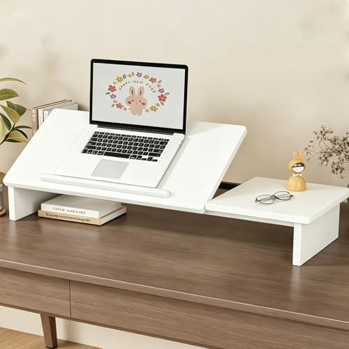 Support Tablette Bureau,51,5*24*9,5 Cm Multifonctionnel, Hauteur Réglable En Cinq Niveaux,Design Ergonomique,Adapté à La Lecture Et Au Travail,Convient Aux Ordinateurs Portables De Moins De 17 Pouces