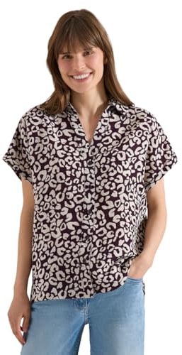 Cecil Damen Hemdbluse mit Leo-Print aus Leinenmix