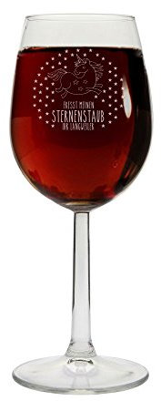 Weißweinglas mit Einhorn-Motiv -Fresst meinen Sternenstaub Ihr Langweiler- Weinglas mit lustiger Gravur