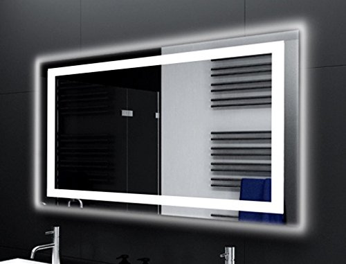 SARAR Badspiegel Spiegel Badezimmerspiegel mit schmaler rundum LED-Beleuchtung 140x100 cm Made in Germany Wandspiegel Mirror Spiegel Bad mit Licht auf Maß Designo MA4113
