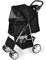 Display4top Pet Travel Kinderwagen Hund Katze Kinderwagen Kinderwagen Jogger Buggy mit 4 Rollen (Schwarz)