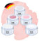 Baby Boomer Premium Gel Set French Make Up Aufbau Ombre Rot Nude Weiss - Made in Germany (5 x 5ml)