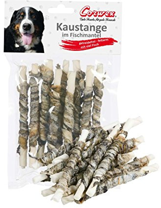 Corwex Kaustange im Fischmantel (70g mit Fisch), getreidefrei & fettarm, extra Lecker mit viel Fisch, Kausnack für Hunde