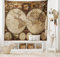 ABAKUHAUS Weltkarte Wandteppich, Historische alte Atlas aus Weiches Mikrofaser Stoff Waschbar ohne Verblassen Digitaldruck, 150 x 110 cm, Braun Beige