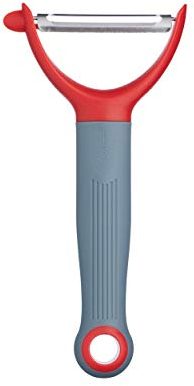 KitchenCraft Colourworks Y Shaped Potato Peeler, Stainless Steel, Cherry, 16 x 8 cm