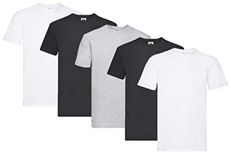 Fruit of the Loom Men's Super Premium Short Sleeve T-Shirt Pack of 5