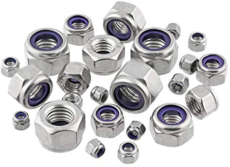Sicherungsmuttern hohe form M5 DIN 982 ISO 7040 Edelstahlmuttern Stopmuttern Klemmmuttern selbstsichernde Sechskantmuttern M5 10 Stück