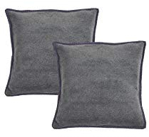 Done 2er Set Kissenbezug Cozy kuschelweich samtig softig Hülle 45x45 o. 40x60cm Umkettelung am Saum - in vielen Farben, Größe Kissen:45 x 45, DONE:Anthracite 3900