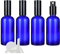 ZEOABSY 4 Pcs 100ml Empty Blue Glass with Fine Mist Spray Bottles Travel Portable Small Refillable Sprayer Bottles with Black Pump Head for Cosmetic Perfume Containers, with 1x Funnel