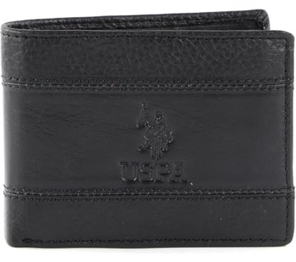 U.S. POLO ASSN. Horizontal Wallet with Coin and Flap Black