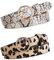 Gürtel für Damen, 2cm Breite Damen PU Ledergürtel Mode Schlange Leopard Gürtel O-Ring Schnalle Gürtel für Jeans Hosen Kleider Rock 2 Stücke