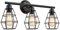 sxysxysxy Retro Spiegelleuchte 3-Flammig Vintage Industrial Schwarz Metall Spiegellampe Schminklicht Retro Lampe Badleuchte Wandleuchte Badezimmer Schrank Spiegelleuchten E27 Fassung (Ohne Glühbirne)