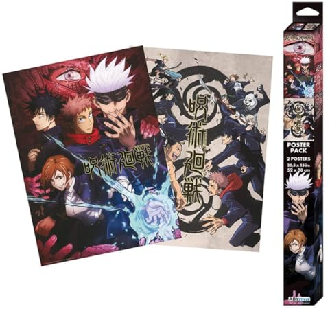 GB EYE JujuTSU KAISEN Set mit 2 Chibi-Postern, Gruppe und Schulen