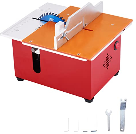 Mini Scie Sur Table Mini scie à table de précision portable 360 W lame de scie circulaire réglable en hauteur avec table de poussée pour la coupe artisanale peut scier le bois/métal/plastique T60