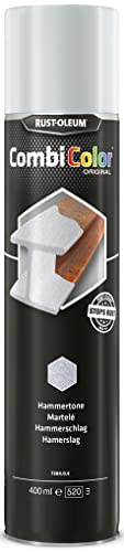 Rust-Oleum CombiColor Original Hammerschlag Spray - Einschichtiger Metallschutz direkt auf Rost, Grundierung und Deckschicht in einem - 400ml (Lichtgrau)