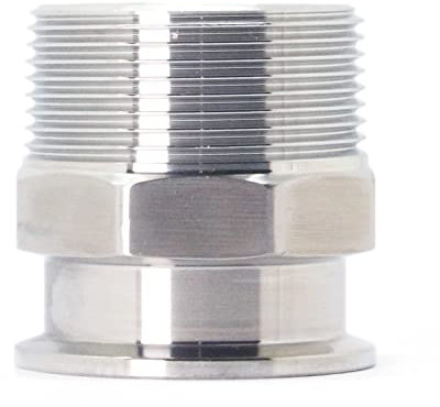 QiiMii 2 Tri Clamp Male Adapter to 2 BSPT Thread Ferrule Hexagonal Sanitary Pipe Fitting