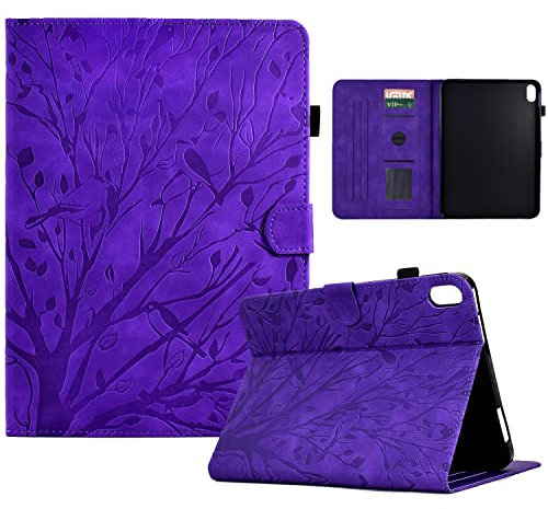 Bxithnr® Funda iPad 10ª Generación 10.9 Pulgadas 2022 Tablet PU Cuero, Ultra Delgado Carcasa con Soporte Función y Ranura para Tarjetas Flip Caso Cover para iPad 10 Generation - Púrpura