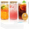 YUEYEE Trinkgläser 3er-Set 500 ml Iced Coffee Glas in Dosenform mit Glasstrohhalmen Bambusdeckel,Wiederverwendbares Bubble Tea Becher,Smoothie Becher für Soda Bier Cola Milch Cocktail Whiskey
