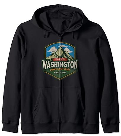 Forks Washington Mountains Outdoor Nature Zip Hoodie