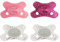 Difrax – Natürlicher Schnuller – 0 bis 6 Monate – Rosa und Lila + Glow in the Dark Sauger - 4 Stück