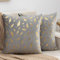 Kissenbezug Sofakissen 45 x 45 Graue Samt Dekokissen Kissenhülle Goldene Federn Bronzing Kissenbezüge Luxuriöse Herbst Winter Zierkissenbezüge für Wohnzimmer, Sofa Couch Bett Auto 18x18 Zoll,2er Set