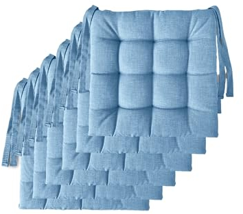 Il Tuo Artigiano Design Set mit 4 oder 6 Sitzkissen für Küchenstühle, hergestellt in Italien, Set mit 6 Stück, 40 x 40 cm, Dicke 6 cm – Polsterungen aus Schaumstoff und weichem Acryl (6, Hellblau)