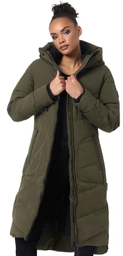 MARIKOO Damen Winterjacke Stepp Winter Jacke gesteppter Wintermantel warm lang Mantel B949