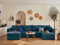 Topaze - 7-Sitzer wohnlandschaft U-Form - schlaffunktion und Bettkasten - Cord Schieferblau