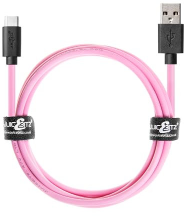 JuicEBitz Phone Charger Cable, USB A to USB C Cable 0.5m, USB Cable, 480mbps, Fast Charger USB C Compatible with Samsung Galaxy, Google Pixel, iPad, LG, Huawei, Sony Xperia + More, Pink