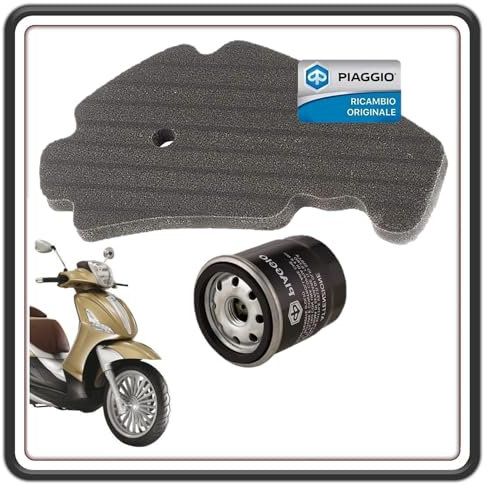 KIT FILTRO OLIO + FILTRO ARIA PER PIAGGIO DIESIS BEVERTY 175-350 - PIAGGIO DIESIS BEVERTY 500 - BEVERTY 600 TUTTI I MODELLI ORIGINALE PIAGGIO.
