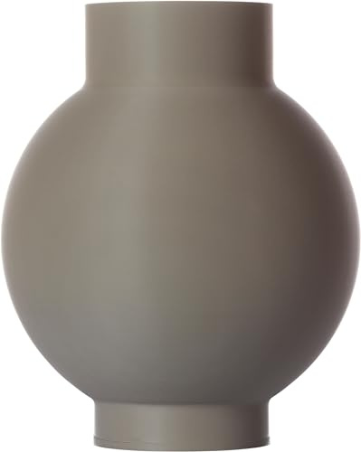 3D Vase Dekovase Almina 20cm Bodenvase Blumenvase Deko Vase Pampasgras Trockenblumen (Hellgrau)