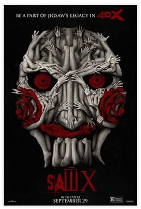 DEZARO Saw X – Filmposter auf Leinwand, Poster, Wandkunst, Dekor, Bild, Gemälde für Wohnzimmer, Schlafzimmer, Dekoration, ungerahmt, 50 x 75 cm